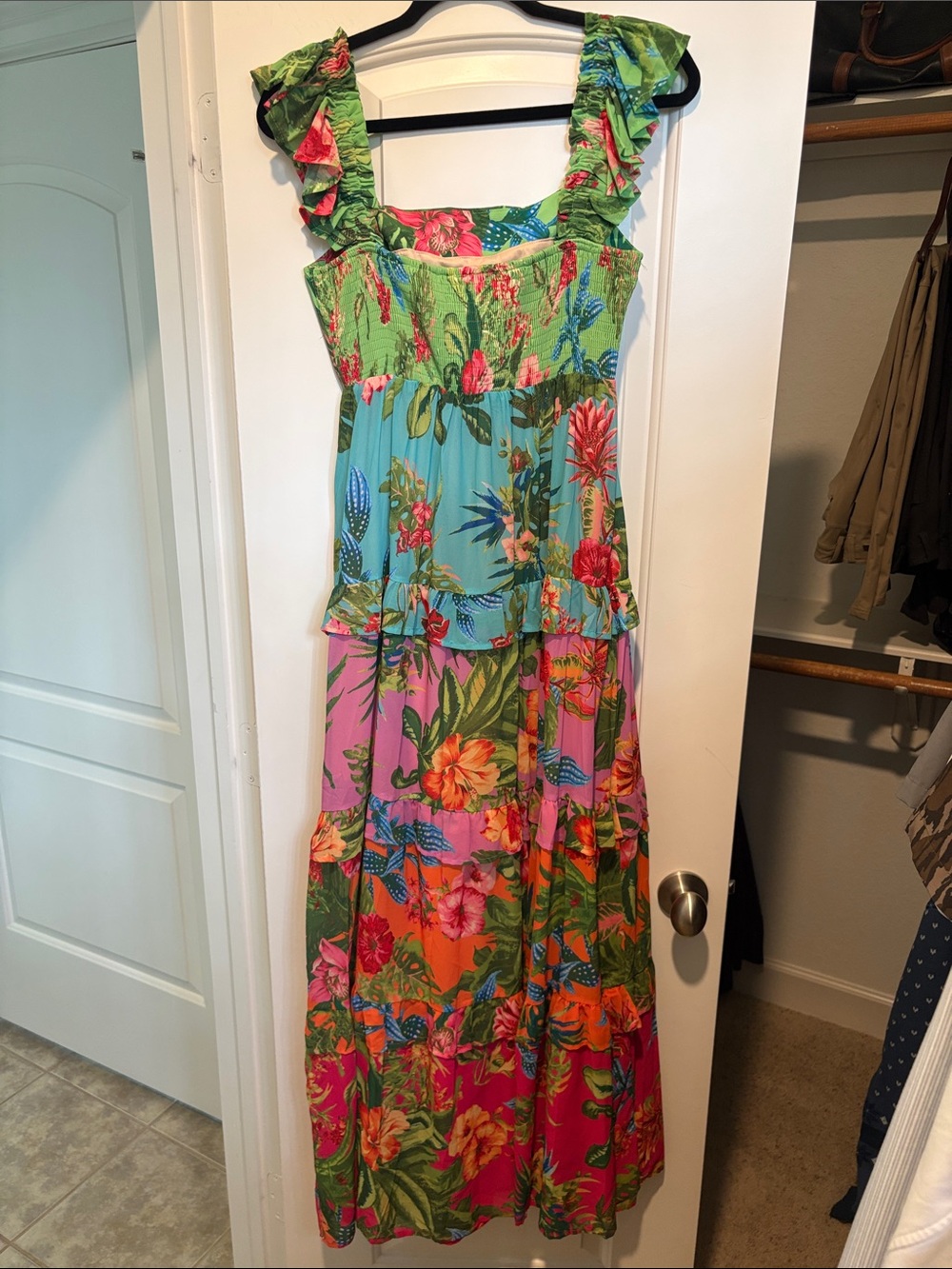 Flying Tomato Tropical Multicolor Tiered Maxi Dress - Picture 3 of 4
